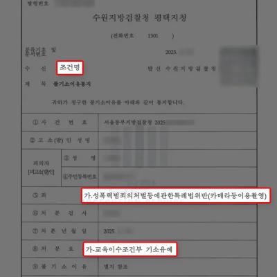 잠든 여자친구의 신체를 불법촬영한 혐의, 기소유예 이끌어내